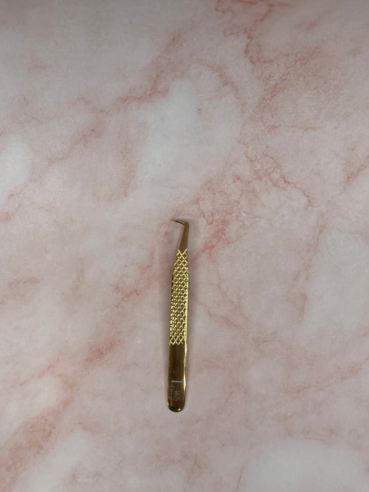Gold Fiber Tip Short Slim Boot Tweezer