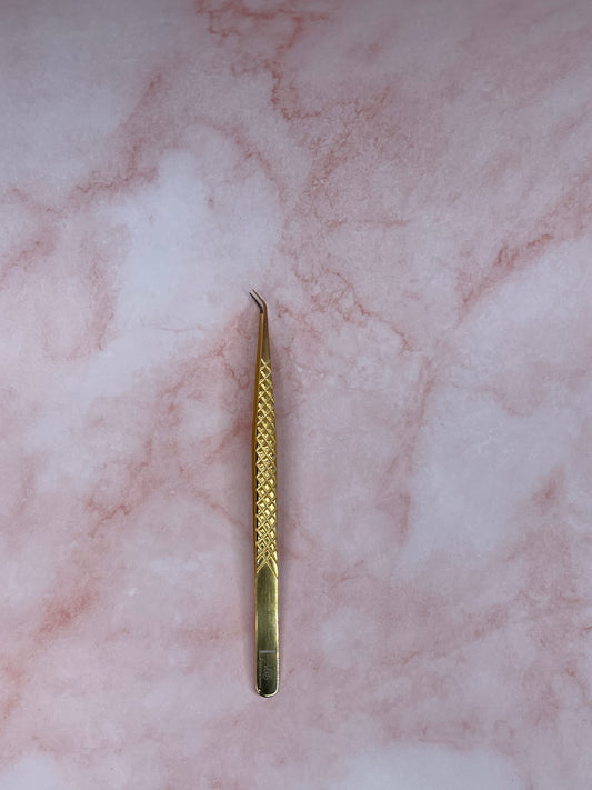 Gold Fiber Tip Long Isolation Tweezer